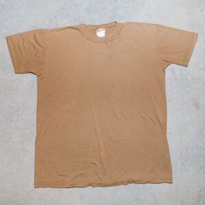 Vintage‎ Brown Cotton T-Shirt Crew Neck Short Sleeve Casual Everyday Top Small